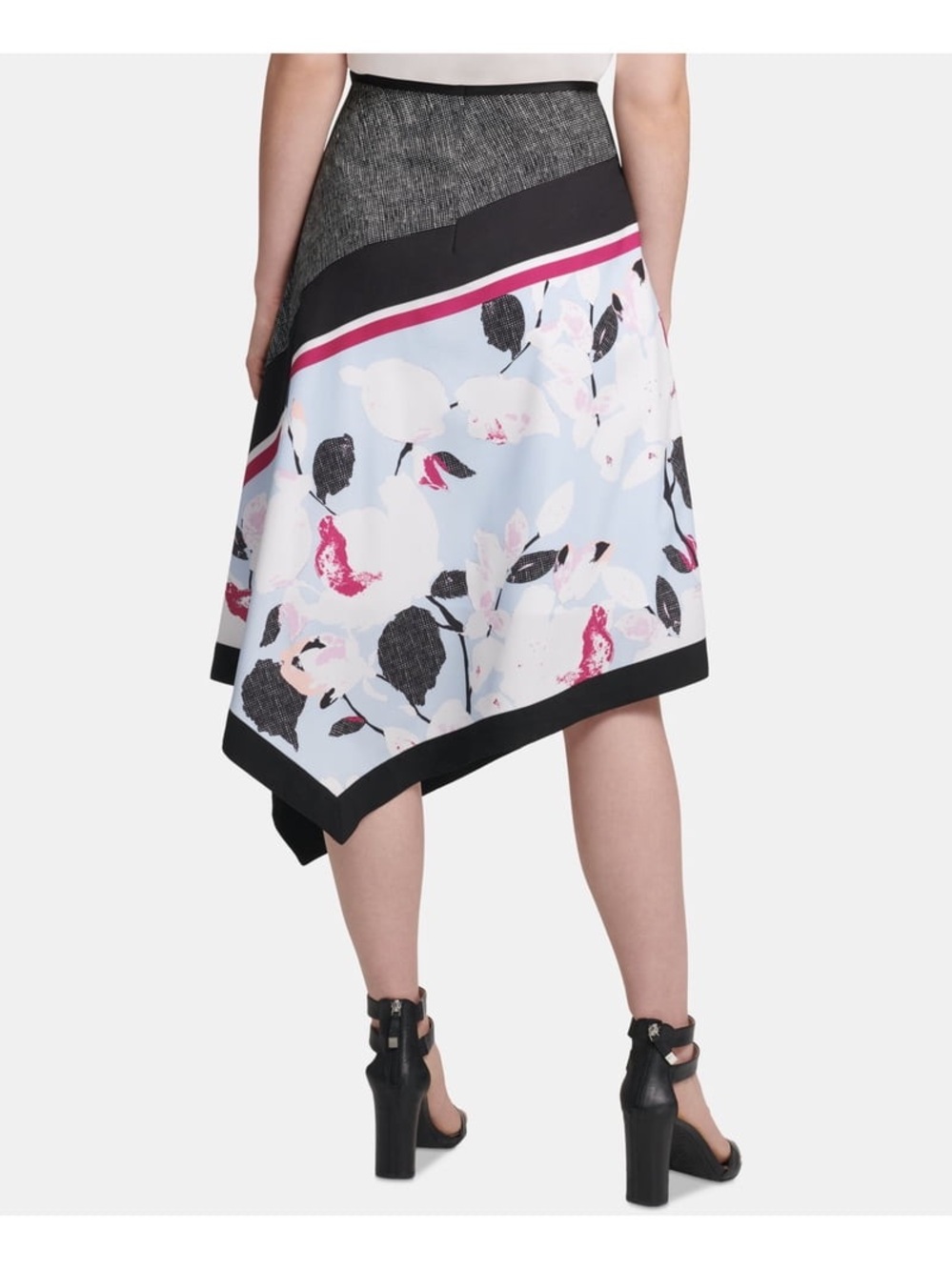 NWOT ASYMMETRICAL MIXED PRINT MIDI SKIRT - DKNY SIZE 16